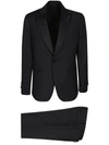 Lardini Blue Single-breasted Suit With Peak Revers In Wool Man In Black