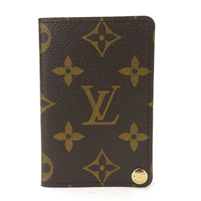 Pre-owned Louis Vuitton Porte Carte Credit Bifold Brown Canvas Wallet  ()