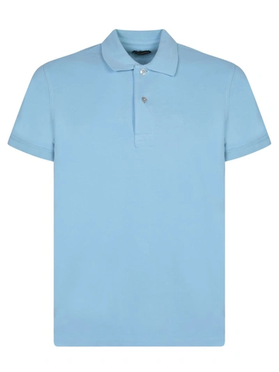 Tom Ford Short-sleeved Cotton-pique Polo Shirt In Blue
