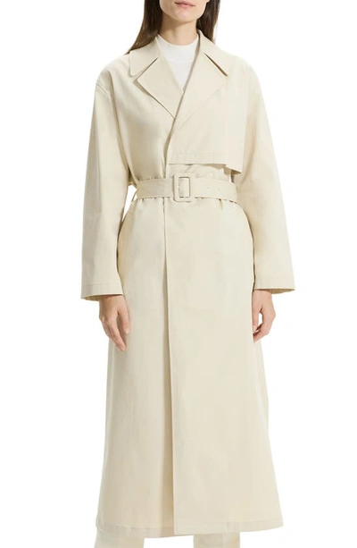 Theory Single-breasted Wrap Trench Coat In Sand