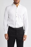Hugo Boss Jasper Pique Slim Fit Tuxedo Shirt In White