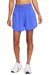 Nike Women's One Dri-fit Ultra High-waisted 3" Brief-lined Shorts In Blue