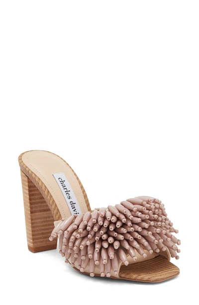 Charles David Hottie Beaded Mule Sandal In Nude