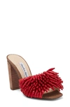 Charles David Women's Hottie Block Heel Sandals In Red Glow Suede W/ Beading