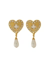 ALESSANDRA RICH ALESSANDRA RICH METAL HEART EARRINGS WITH CRYSTALS