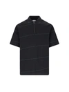 Burberry Striped Logo Embroidered Polo Shirt In Black