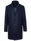 Fay Blue Wool Blend Coat Men In Blue