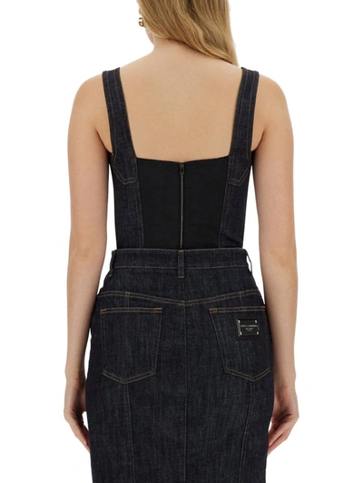 Dolce & Gabbana Top Bustier In Denim