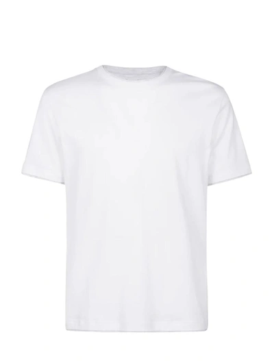 Eleventy Crew-neck Cotton T-shirt In White, Melange Lt. Gray