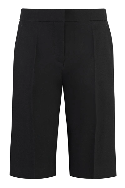 Givenchy Womens Black Straight-leg Mid-rise Wool Shorts