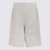 Misbhv Off White Linen Blend Cargo Shorts In Beige