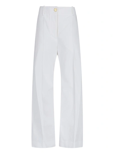 Patou Wide-leg High-waisted Trousers In White