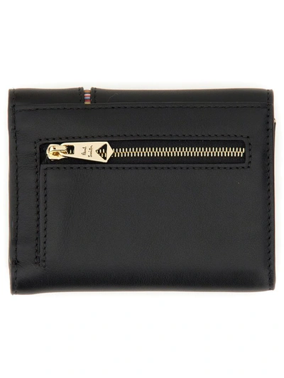 Paul Smith Tri-fold Leather Wallet In Black