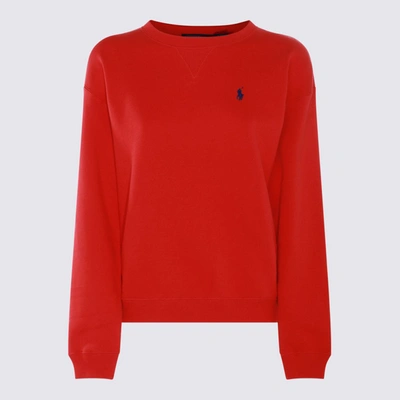 Polo Ralph Lauren Red And Blue Cotton Blend Sweatshirt In Bright Hibiscus