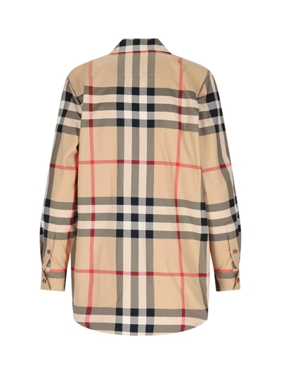 Burberry Check Shirt In Archive Beige Ip Chk