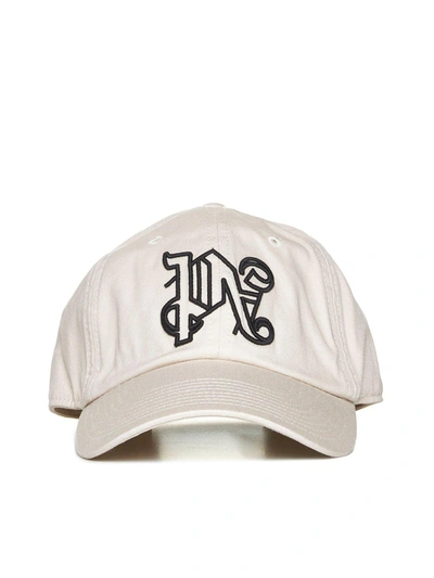 PALM ANGELS PALM ANGELS MONOGRAM EMBROIDERED BASEBALL CAP