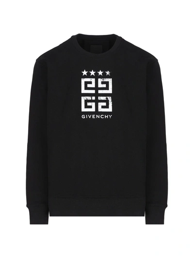 Givenchy Logo Printed Crewneck Sweatshirt In Black