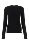 Burberry Ekd Patch Ribbed Knit Sweater In Black