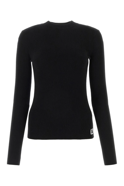 Burberry Wool Blend Turtleneck Sweater In Black