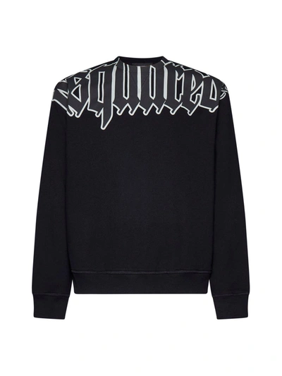 Dsquared2 Logo Printed Crewneck Sweatshirt In Black