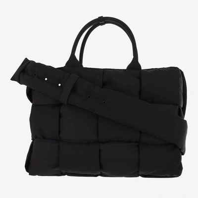 Bottega Veneta Arco Tote Padded Bag Large In Black/silver