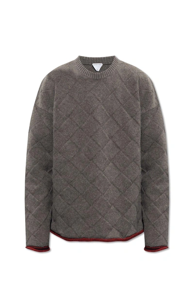 Bottega Veneta Crewneck Sleeved Sweater In Grey