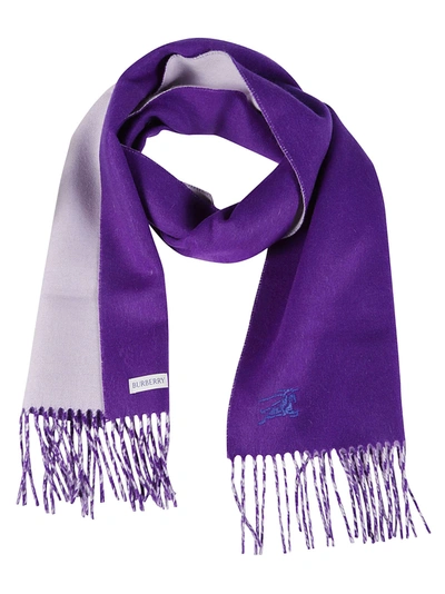Burberry Embroidered Knight Solid Cashmere Scarf In Haze/royal