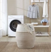 ORNAVO HOME EXTRA LARGE WOVEN COTTON ROPE TALL 25" HEIGHT LAUNDRY HAMPER BASKET WITH HANDLES