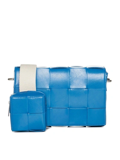 Bottega Veneta Cassette Messenger Bag In Light Blue