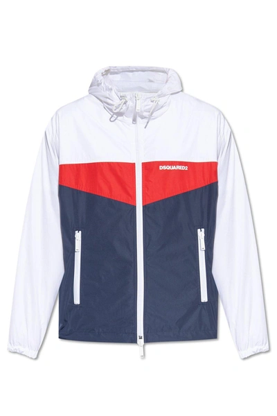 Dsquared2 Icon Printed Hooded Jacket In Navy