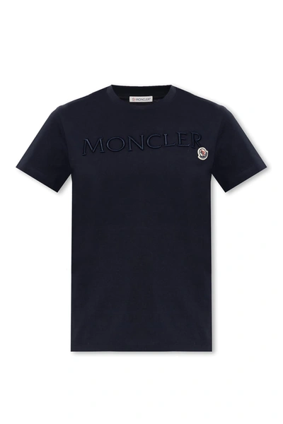 Moncler Logo T-shirt In Navy