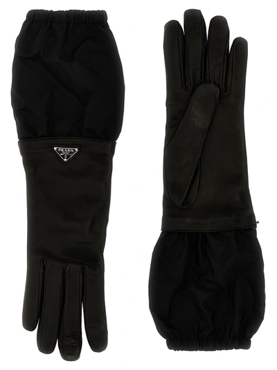 Prada Handschuhe Mit Logo In Nero 1