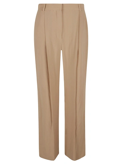 Loro Piana Straight Concealed Trousers In Natural Light Camel