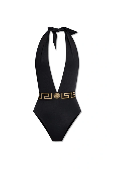 Versace One-piece Swimsuit In Nero