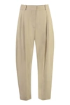 Stella Mccartney Pleated Tailored Trousers For Women In Brown For Ss24 In Neutro