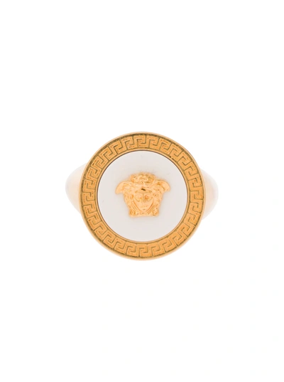 Versace Anello Gold Smalto In Oro E Bianco