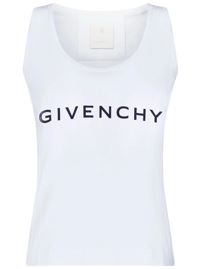 Givenchy Logo Print Tank Top In White