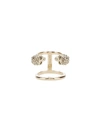 Alexander Mcqueen Swarovski Crystal Skull Ring In Gold