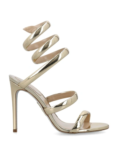 René Caovilla Padded Cleo Sandals In Gold