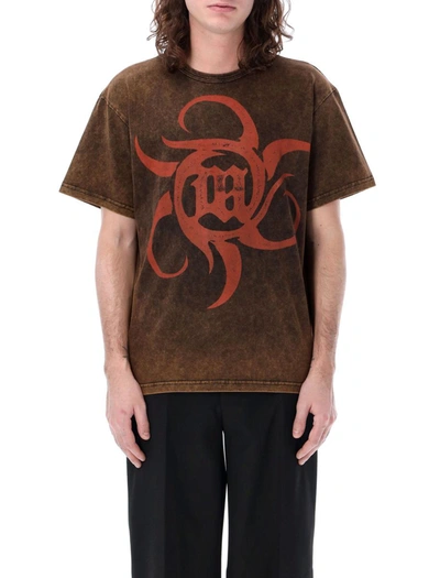 Misbhv Brown Faded T-shirt In Washed Black