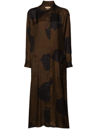 Uma Wang Amare Motif-print Dress In Brown