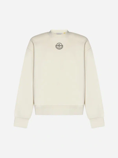 Moncler X Roc Nation By Jay-z Crew-neck Sweatshirt With Logo Print In White