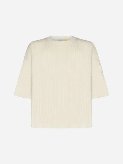 Moncler X Roc Nation By Jay-z Short-sleeved Wool Sweater In Cream