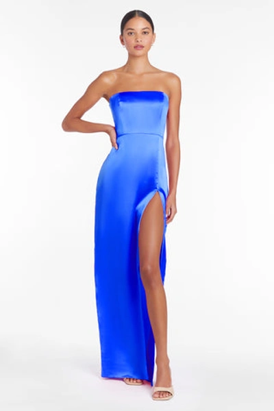 Amanda Uprichard Mandy Silk Gown In Cobalt | ModeSens