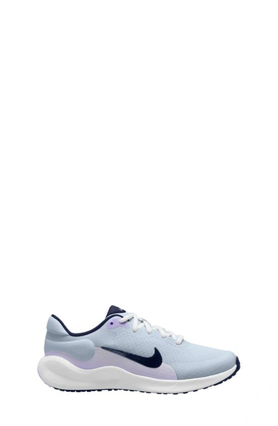 Nike Revolution 7 Little Kids' Shoes In Football Grey/lilac Bloom/lilac/midnight Navy
