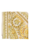 VERSACE YELLOW AND WHITE SCARF WITH BAROCCO PRINT AND MEDUSA DETAIL IN SILK MAN