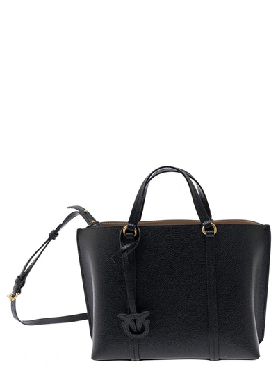 Pinko Carrie Shopper Classic Pelle In Black