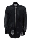 Rick Owens Womens Black Semi-sheer Relaxed-fit Tulle Jacket In Black