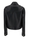 ARMA BLACK COLLAR AND ZIP JACKET IN LEATHER WOMAN