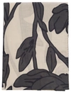 BRUNELLO CUCINELLI BLACK AND WHITE SCARF WITH FLOREAL PRINT IN COTTON WOMAN
